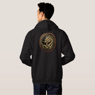 Veste À Capuche Médaillon de dragon oriental sacré en or