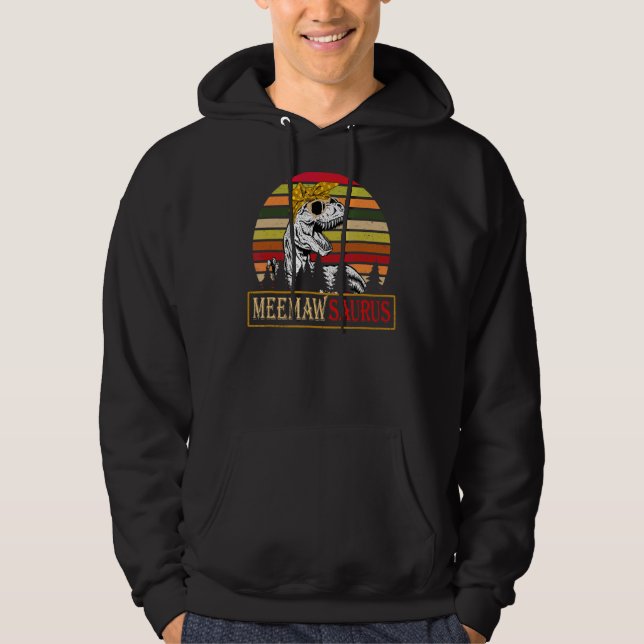 Veste À Capuche Meemawsaurus Rex Dinosaur Meemaw Saurus Famille Mo (Devant)