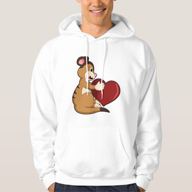 Veste À Capuche Meerkat avec coeur (Devant)