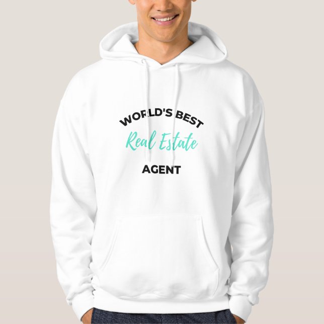 Veste À Capuche Meilleur agent immobilier au monde 2 (Devant)