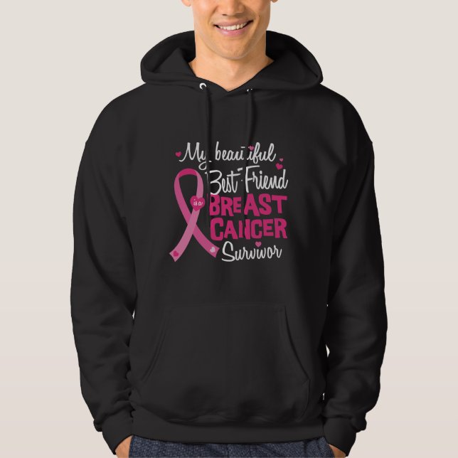 Veste À Capuche Meilleur Ami Survivant du cancer du sein (Devant)