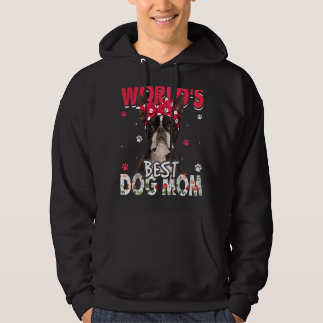 Veste À Capuche Meilleur Boston Terrier Dog Fête des mères de mama (Devant)