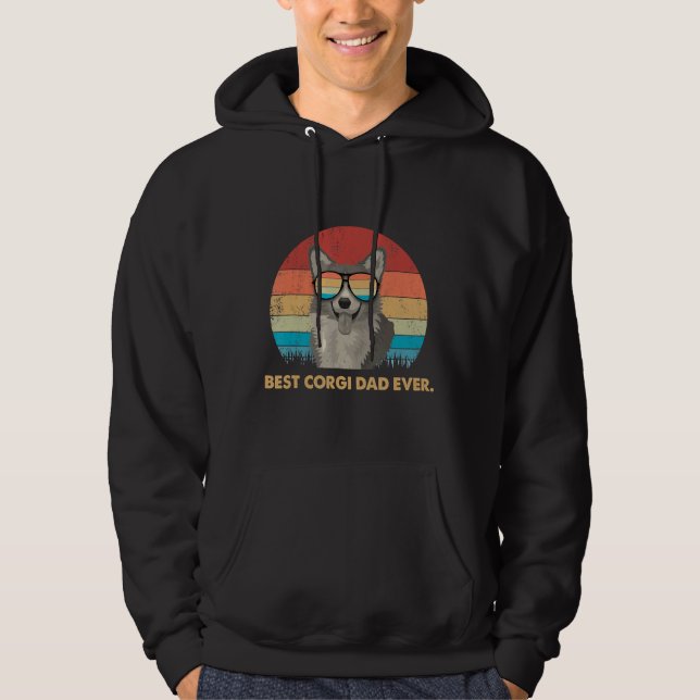 Veste À Capuche Meilleur Corgi Papa jamais (Devant)