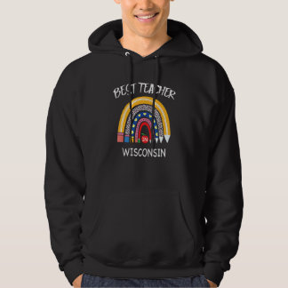 Veste À Capuche Meilleur Enseignant du Wisconsin Journée d'appréci