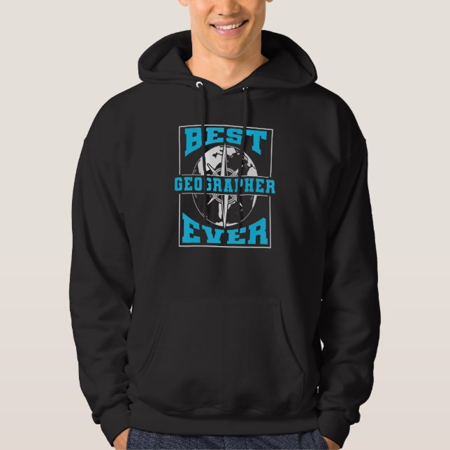 Veste À Capuche Meilleur géographe Ever Enseignant Géographie Étud (Devant)