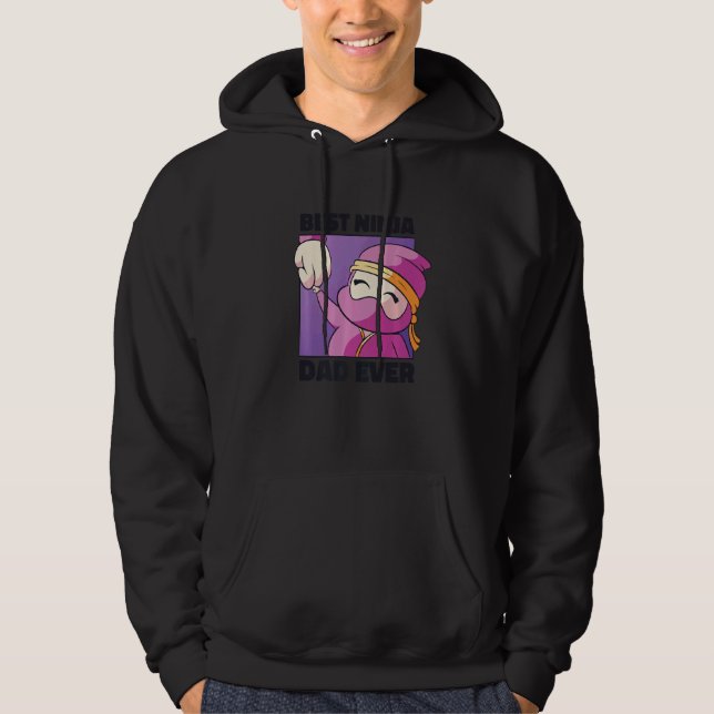Veste À Capuche Meilleur Ninja Papa jamais (Devant)