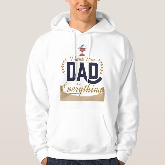 Veste À Capuche Meilleur Papa – Conception Merci (Devant)