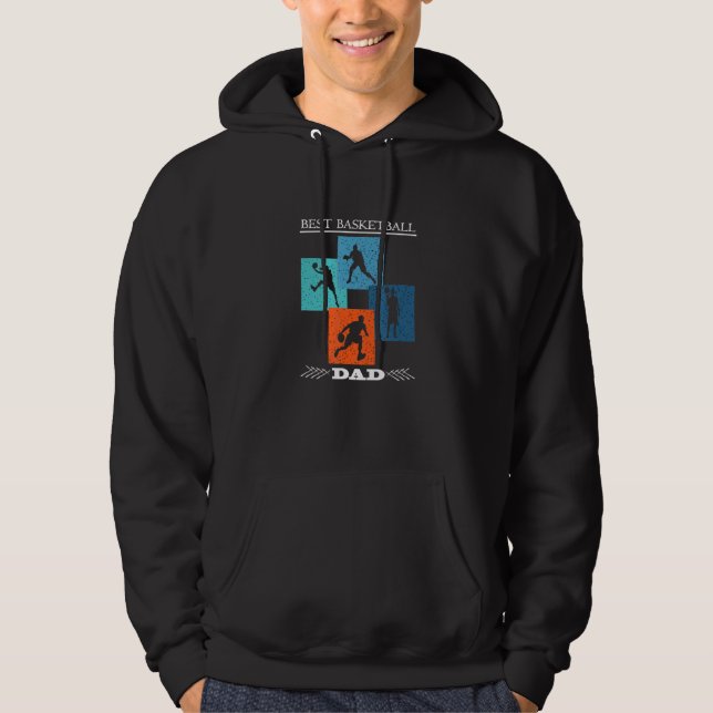 Veste À Capuche Meilleur papa de basket (Devant)