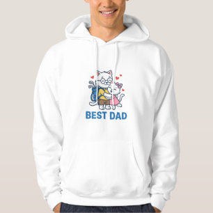 Veste À Capuche Meilleur Papa Golf Chat Câlin Mignon Design Vector