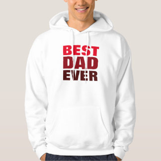 Veste À Capuche Meilleur papa jamais rouge Fête des pères blanche