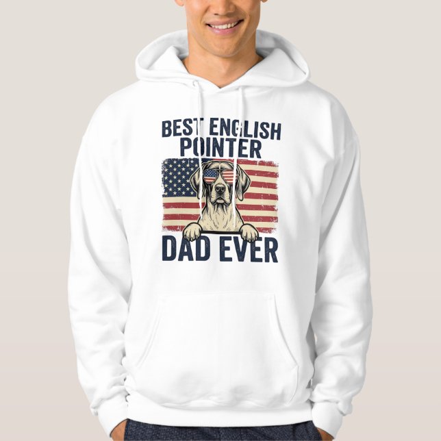 Veste À Capuche Meilleur Papa Pointer Anglais de tous les temps Ch (Devant)