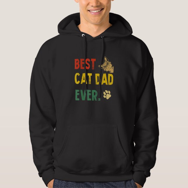 Veste À Capuche Meilleur père de chat jamais _2 (Devant)