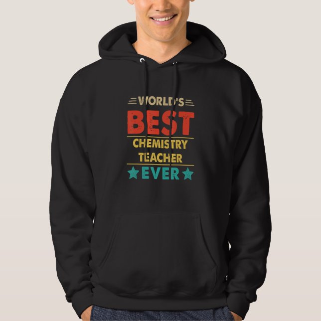 Veste À Capuche Meilleur professeur de chimie rétro du monde (Devant)