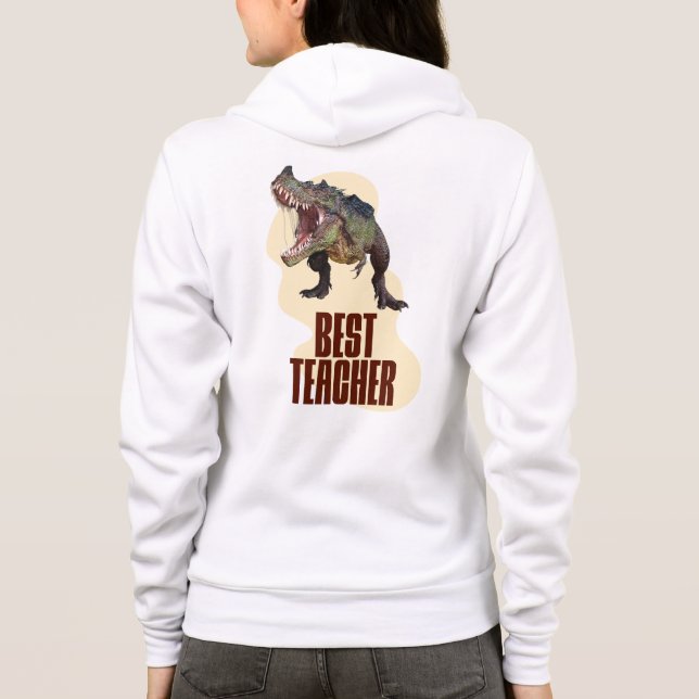 Veste À Capuche Meilleur Professeur Dinosaure Humour de Classe (Dos)