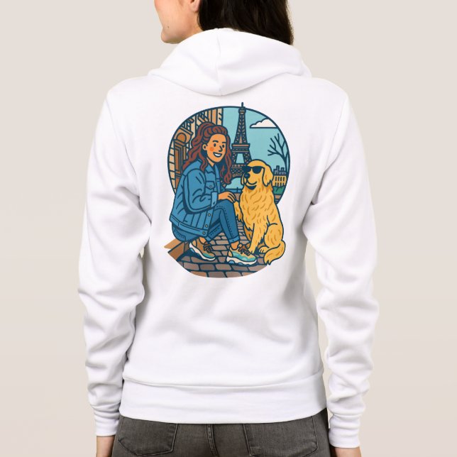 Veste À Capuche Meilleure maman de chien à Paris (Dos)
