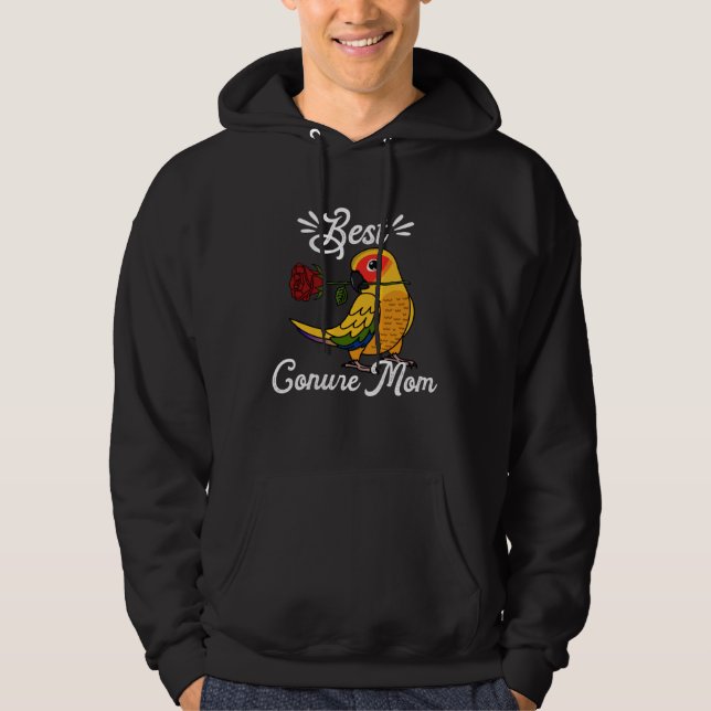 Veste À Capuche Meilleure maman perroquet I Conure soleil (Devant)