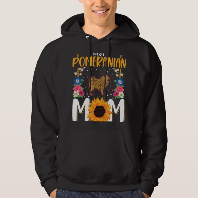 Veste À Capuche Meilleure maman Pomeranian de tous les temps (Devant)