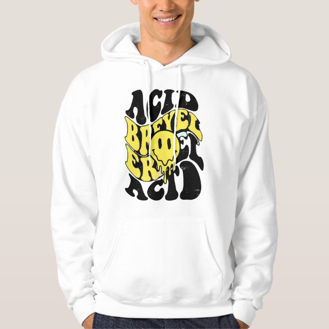 Veste À Capuche Melting Acid Smiley Face Psychedelic Liquid Typogr (Devant)