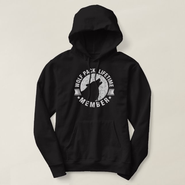 Veste À Capuche Membre du pack Wolf à vie dénudé hurlant (Design devant)