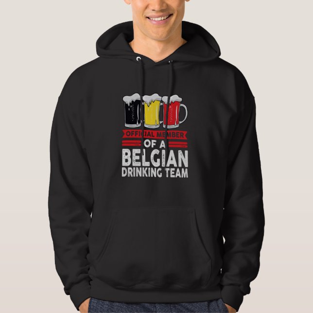 Veste À Capuche membre officiel d'une équipe belge de buveurs belg (Devant)