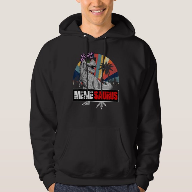 Veste À Capuche Memesaurus Rex Dinosaur Mème Saurus Famille Matchi (Devant)
