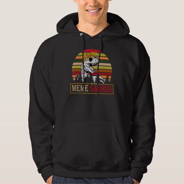 Veste À Capuche Memesaurus Rex Dinosaur Mème Saurus Famille Mères (Devant)