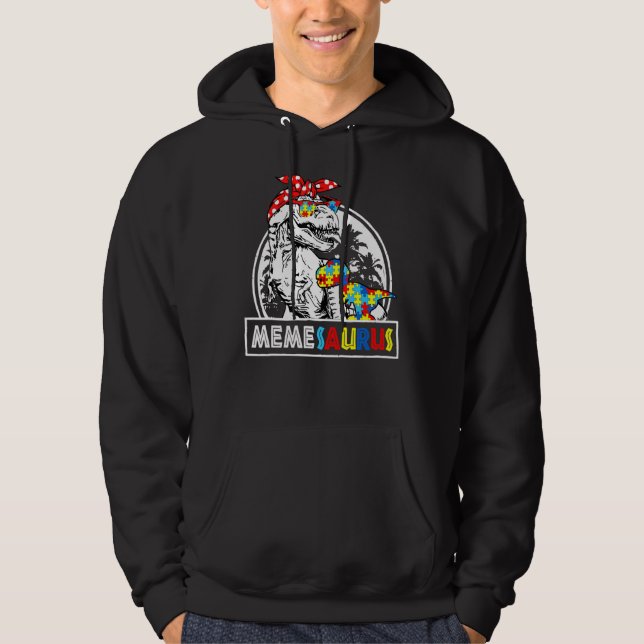 Veste À Capuche Memesaurus T Rex Dinosaur Mème Saurus Family Match (Devant)
