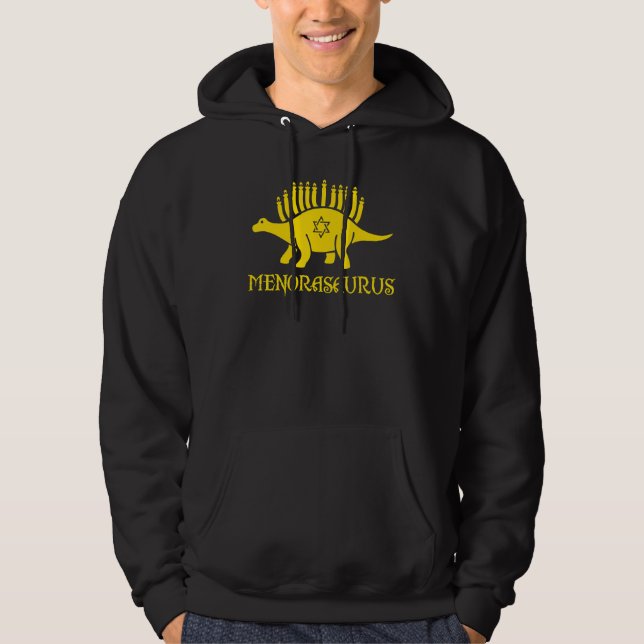 Veste À Capuche Menorasaurus Menorah Dinosaur Drôle Hanoukka Jewis (Devant)