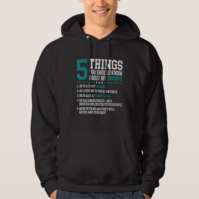 Veste À Capuche Mens 5 Choses Que Vous Devriez Savoir Sur Mes Gram (Devant)