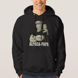 Veste À Capuche Mens Alpaca Papa Avec Llama Alpaca Son Pour Pères