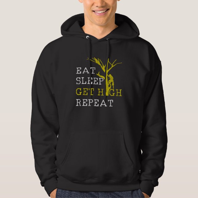 Veste À Capuche Mens Arborist Eat Sleep Get High Repeat (Devant)