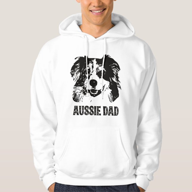 Veste À Capuche Mens Aussie Dad - Australian Shepherd Dog Dad (Devant)