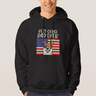 Veste À Capuche Mens Best Welsh Corgi Papa Jamais Us Drapeau Patri
