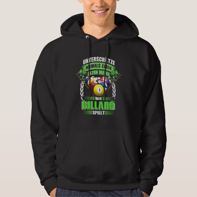 Veste À Capuche Mens Billiard Snooker Dit 8 Ball Pool Billard (Devant)