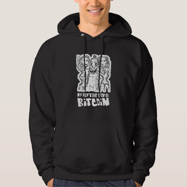 Veste À Capuche Mens Bitcoin Cryptomonnaie Retro Graphisme Fun Phr (Devant)