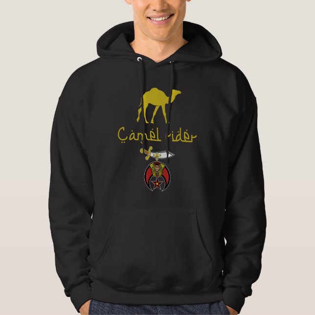 Veste À Capuche Mens Camel Rider Shriner Masons Emblem Masonic Gra (Devant)