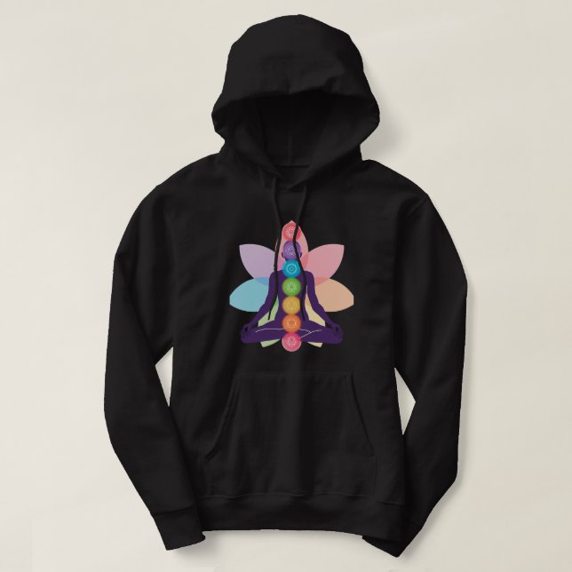 Veste À Capuche Mens Chakra Méditation Juste Quelques Chakra Spiri (Design devant)