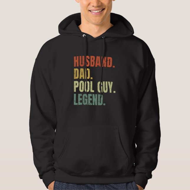 Veste À Capuche Mens Husband Dad Pool Guy Legend Funny Fathers Day (Devant)