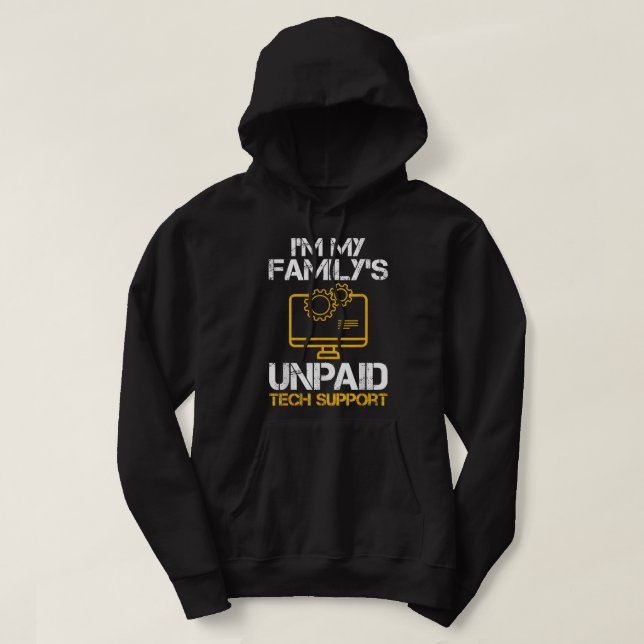 Veste À Capuche Mens Im Mes Familles Support Technique Non Payé Fu (Design devant)