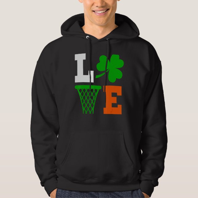 Veste À Capuche Mens Irish Cute Funky Basketball St Patrick S Day (Devant)