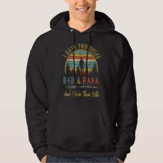 Veste À Capuche Mens J'Ai Deux Titres Papa Et Papa Fête des pères