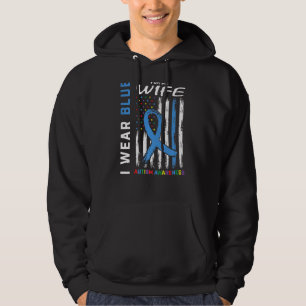 Veste À Capuche Mens Je Porte Du Bleu Pour Ma Femme Sensibilisatio