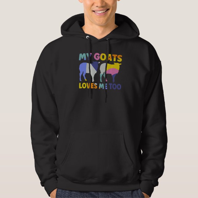 Veste À Capuche Mens Mes Chèvres M'Aiment Aussi Les Chèvres (Devant)