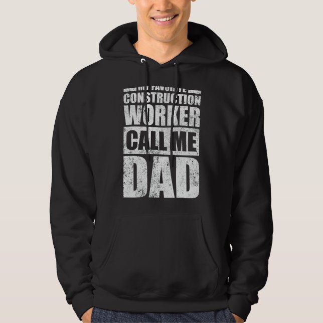 Veste À Capuche Mens Mon Travailleur De Construction Préféré M'App (Devant)