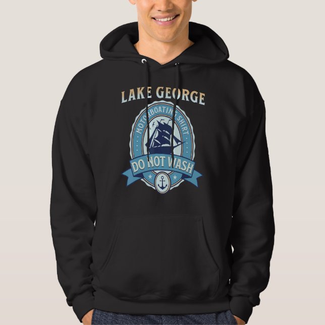 Veste À Capuche Mens Motorboating Lake George Ny Motorboating Do (Devant)