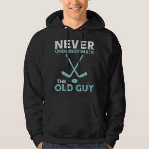 Veste À Capuche Mens Never Underestimate The Old Guy Ice Hockey Fu