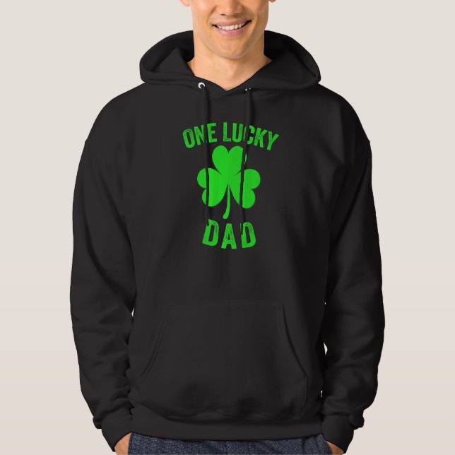 Veste À Capuche Mens One Lucky Papa Jour de la Saint Patrick Daddy (Devant)