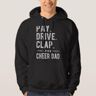 Veste À Capuche Mens Paie Clap de lecteur Cheer Papa Cheerleader P