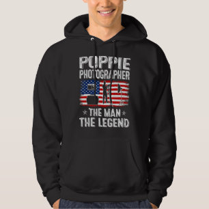 Veste À Capuche Mens Retro Us Drapeau Fête des pères Poppie Photog