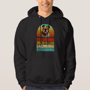 Veste À Capuche Mens Retro Vintage Meilleur Anglais Bulldog Papa J